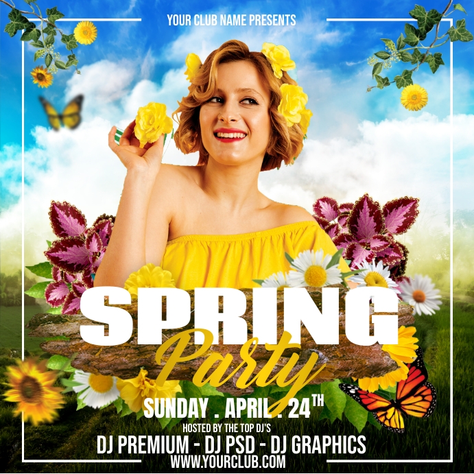 Spring Party Ads Template | PosterMyWall