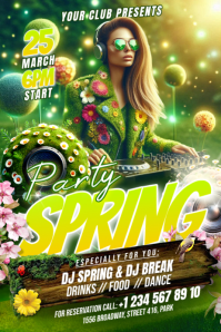 Spring Party Banner 4' × 6' template