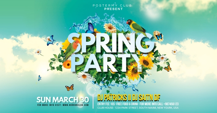 Spring Party banner Template | PosterMyWall