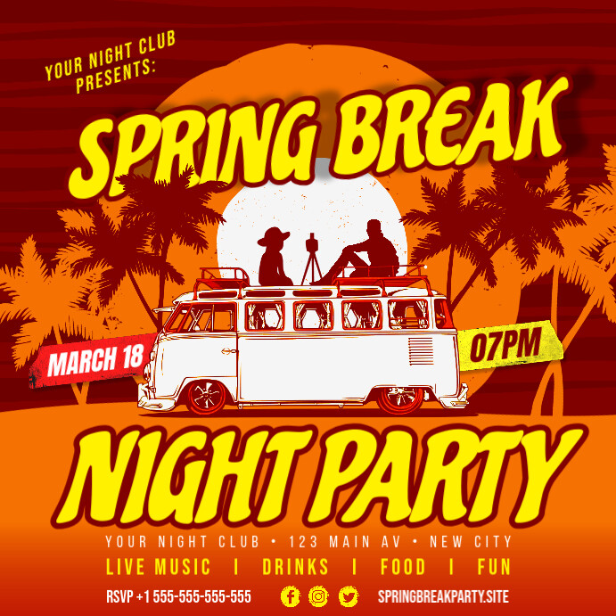 Spring Break Baner Modèle Spring Party Banner | PosterMyWall