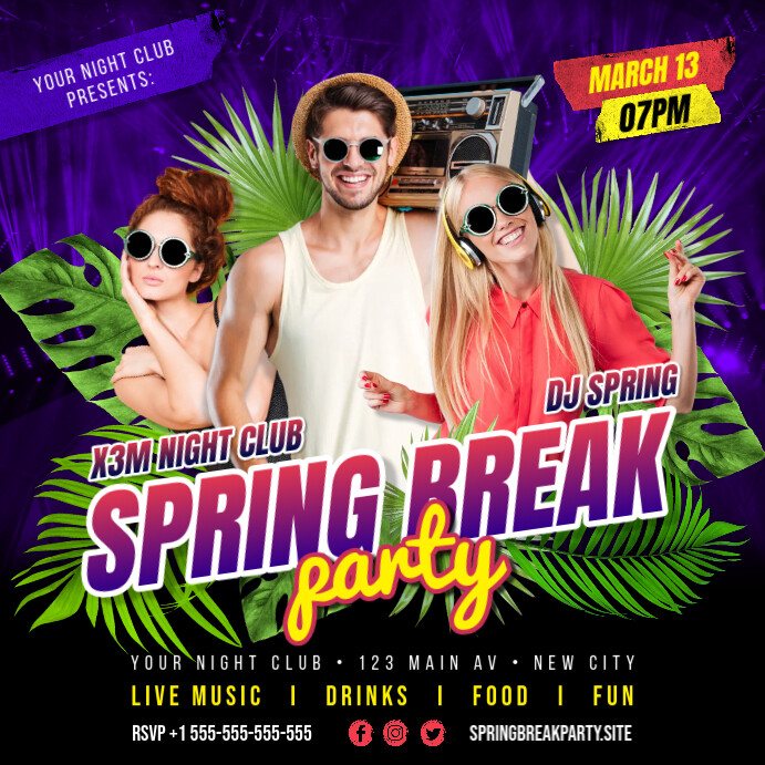 SPRING PARTY BANNER Instagram 帖子 template