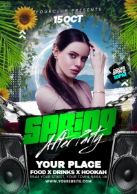 Spring Party Banner A5 template