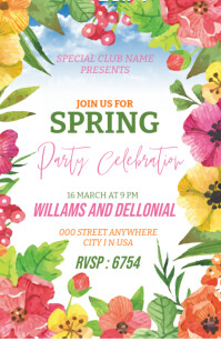 spring party Tabloid template