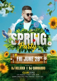 spring party A4 template