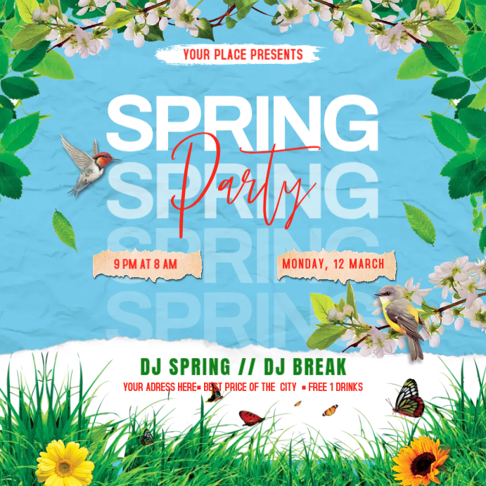 Spring Party Template | PosterMyWall