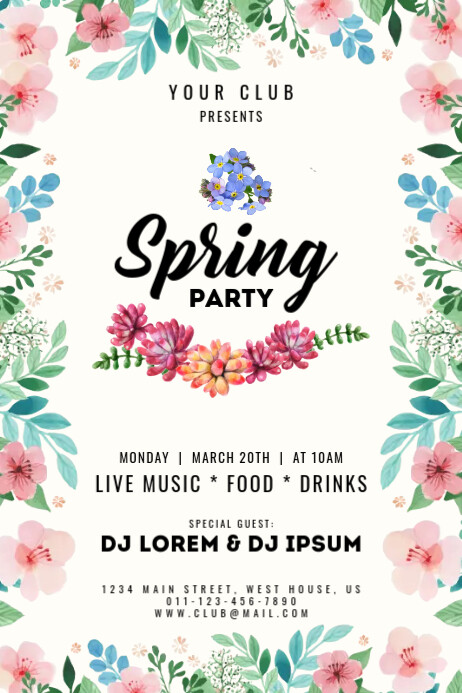 spring party Template | PosterMyWall