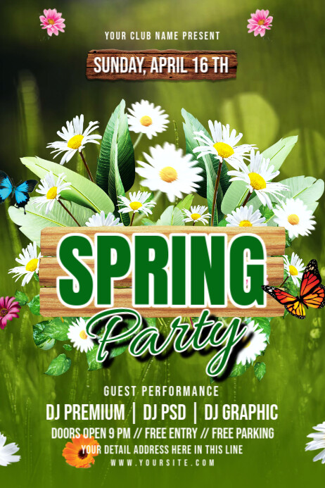 SPRING PARTY Poster template