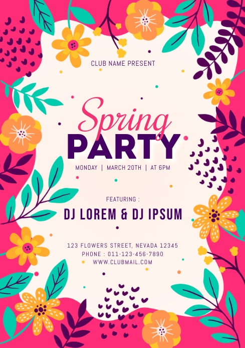 spring party A4 template