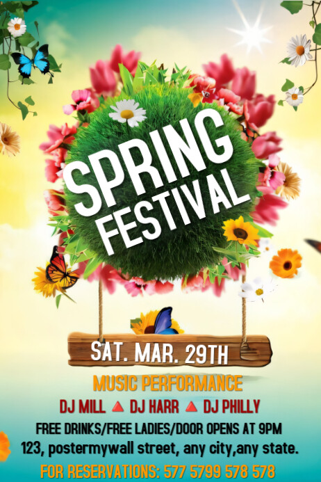 Spring Party Design Template | PosterMyWall