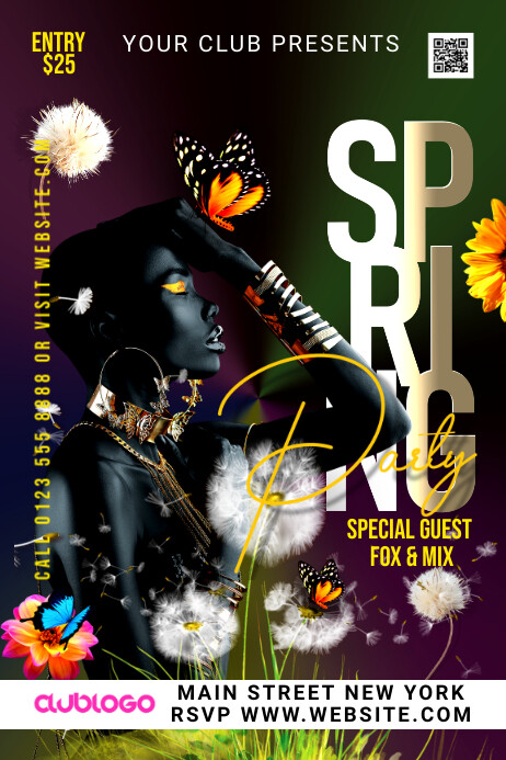 SPRING PARTY Poster template