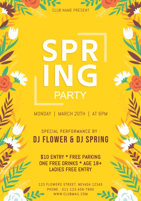 spring party Template | PosterMyWall