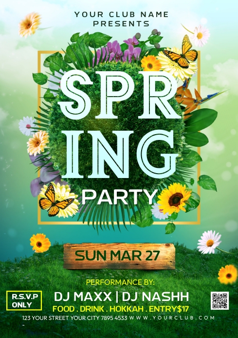 SPRING PARTY Template | PosterMyWall