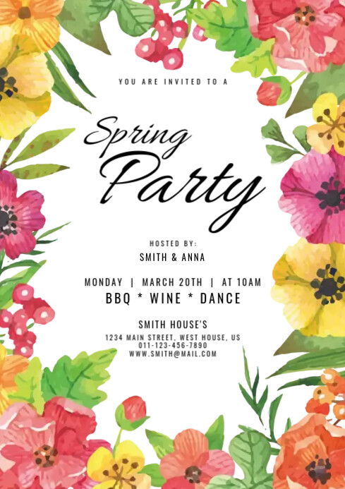Copy of spring party | PosterMyWall