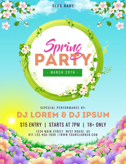 spring party Flyer (US Letter) template
