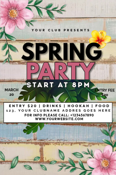 Spring Party Event Plakkaat template