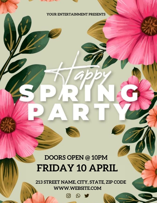 SPRING Party Event Flyer template | PosterMyWall