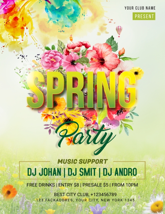 Spring Party Flyer Template | PosterMyWall