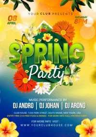 Spring Party Flyer A5 template