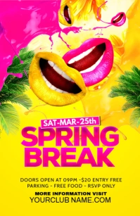 Spring party Flyer Half Page Wide template