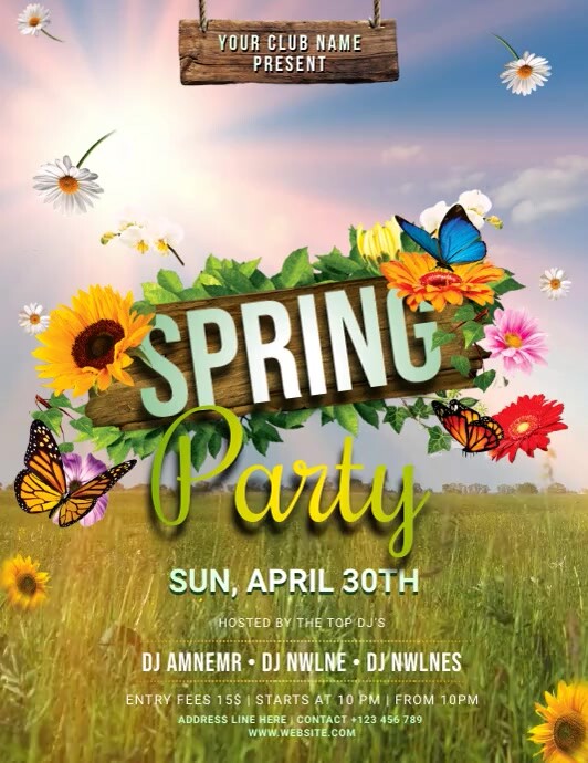 Spring Bash Flyer Spring Party Flyer Template | PosterMyWall