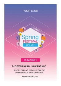 Spring Party Flyer A6 template