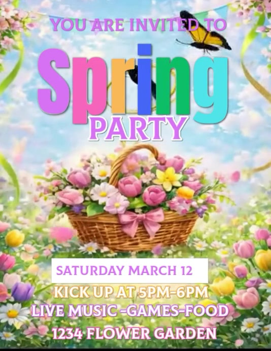 Spring Party Flyer Flyer (us Letter) Template | PosterMyWall