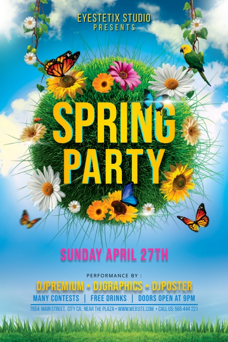Spring Flyer Pinterest Spring Party Flyer / Poster Template | PosterMyWall