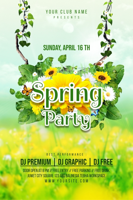 Spring Bash Flyer Spring Party Flyer / Poster Template | PosterMyWall