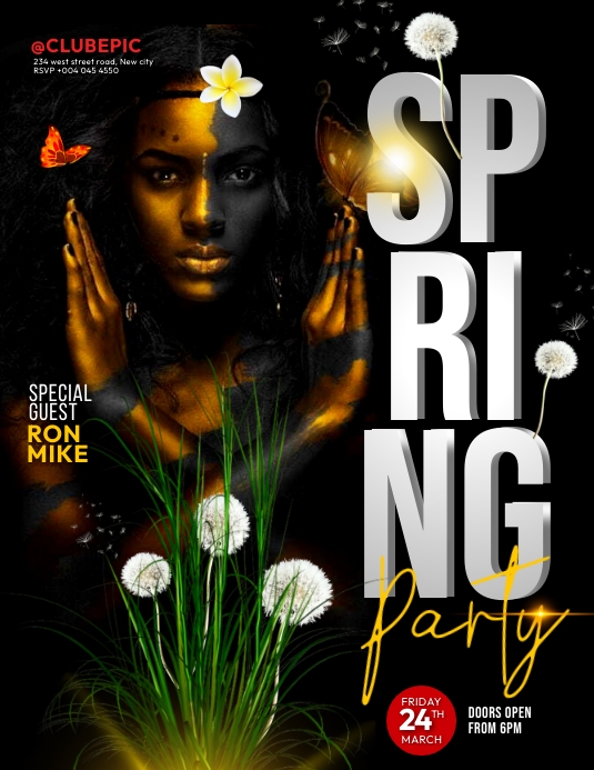 Spring Flyer Pinterest Spring Party flyer template | PosterMyWall
