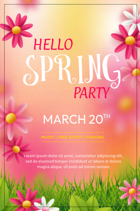 Spring Bash Flyer Spring Party Flyers Template | PosterMyWall