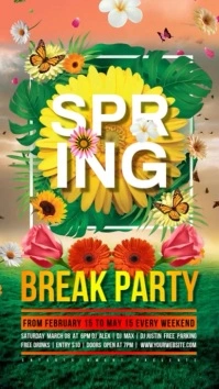 Spring party instagram story Digital Display (9:16) template