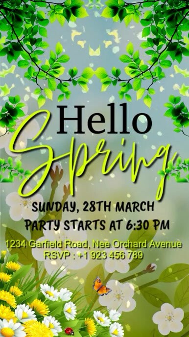 Spring Party Instagram Story Instagram-verhaal template