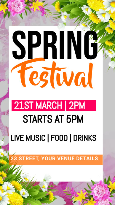 spring party invitation, spring festival Instagram Story template