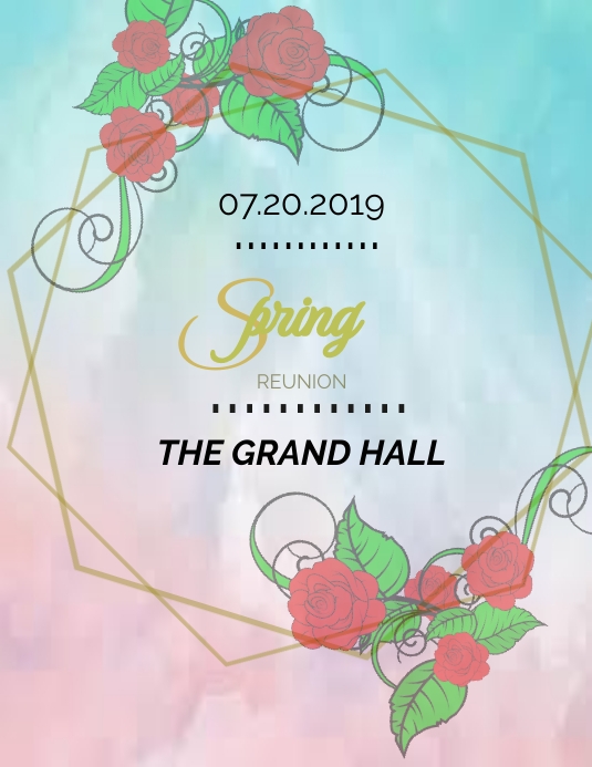 Spring Gala Invitation spring party invitation card poster design Template | PosterMyWall