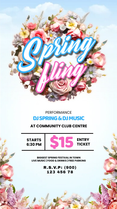 spring party invitation Template | PosterMyWall