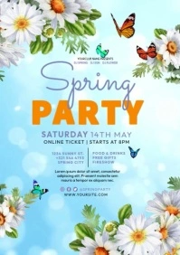 Spring Party Invitation A4 template