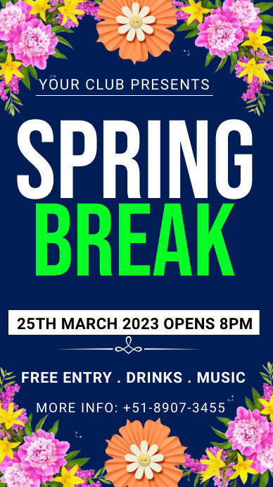 Spring Party Invite Design spring party invitation Template | PosterMyWall