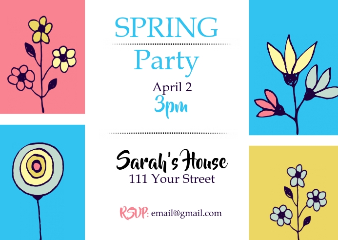 Spring Party Invitation Template PosterMyWall