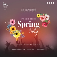 Spring Shin Dig Invitations Pink Spring Party Invitation Design Template | PosterMyWall