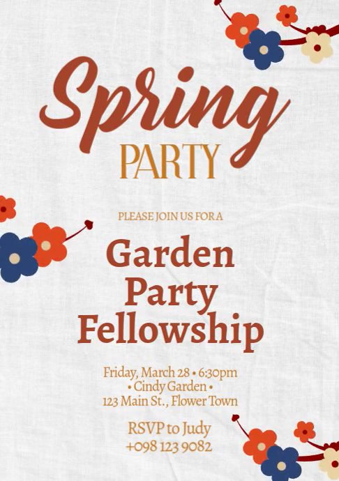 Spring Fest Invitation Spring Party Invitation Template | PosterMyWall