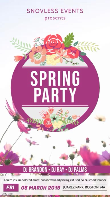 Spring Party Invite Design Spring Party Invitation Digital Display Template | PosterMyWall