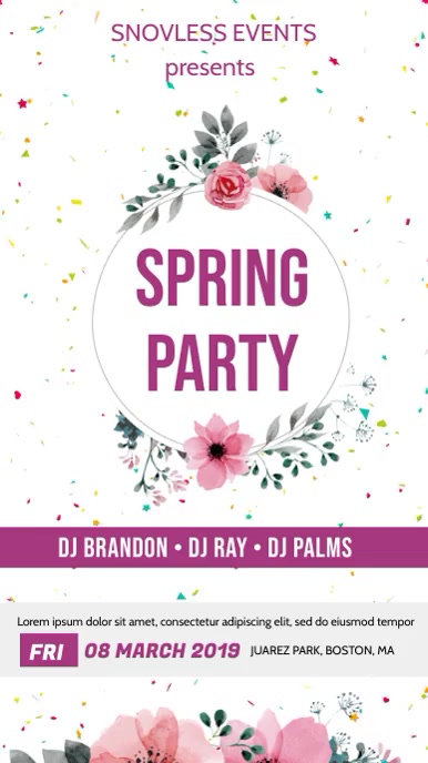 Spring Party Invite Design Copy of Spring Party Invitation Digital Display | PosterMyWall