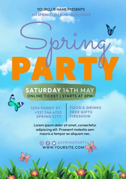 Spring Party Invitation Video Template | PosterMyWall
