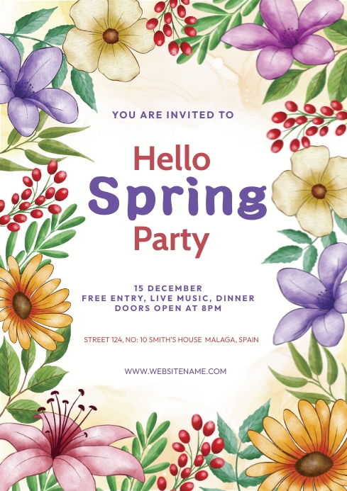 Spring Party Live Music Event Template | PosterMyWall