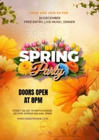 Spring Party Poster A4 template