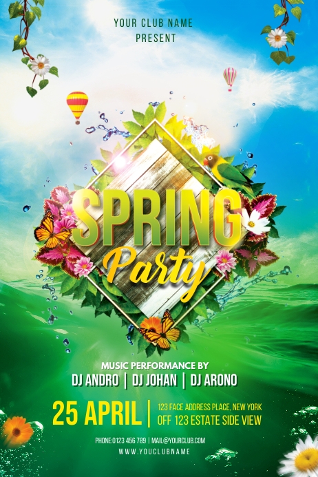 Spring Party Poster Template | PosterMyWall