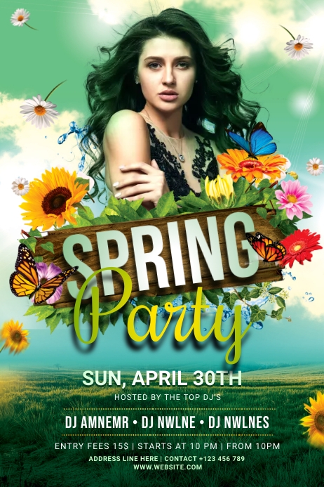 Spring Party Poster Template | PosterMyWall
