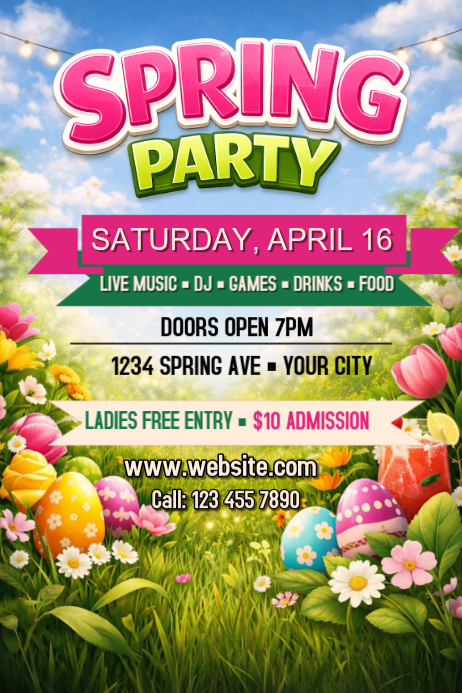 Spring Party Poster Template | PosterMyWall