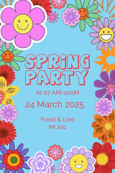 spring party Spring Vibes spring party fun Poster template