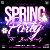 Spring Party Square Ads Instagram Post template